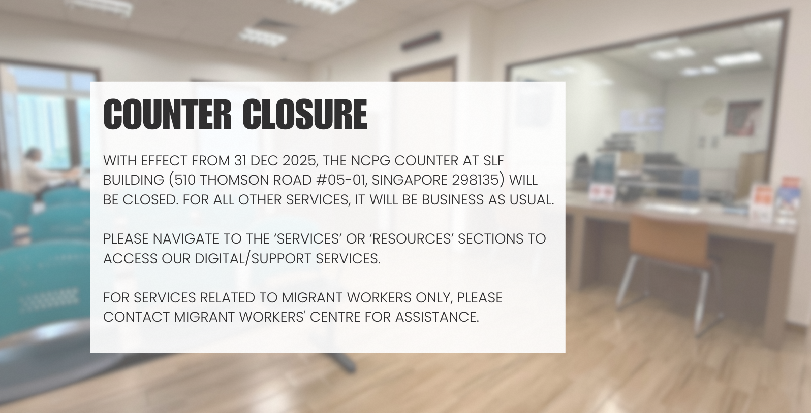 NCPG Counter Closure